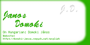 janos domoki business card